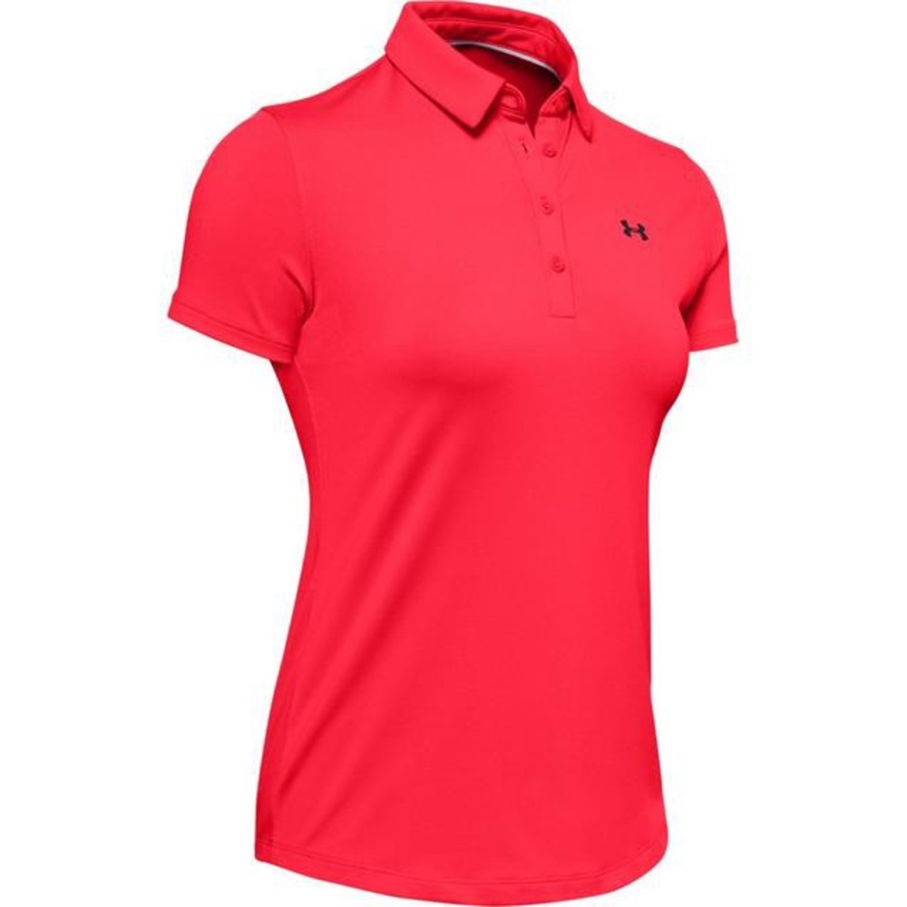 Under armour HeatGear Red Fitted Polo Shirt with Button Down, women's size large